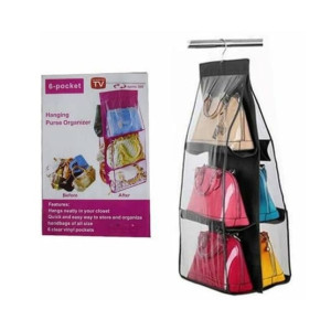 Easy Shop 6 Pocket Foldable Hanging Bag Organizer Easy Shop 6 Pocket Foldable Hanging Bag Organizer