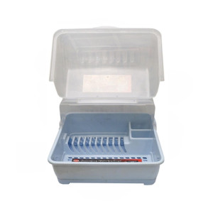Easy Shop Dish Drainer With Cover Blue Easy Shop Dish Drainer With Cover Blue