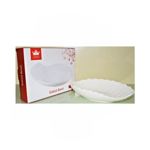 Easy Shop Mint Leaf Salad Dish White Easy Shop Mint Leaf Salad Dish White