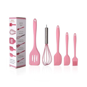 Easy Shop Silicone Utensil Set Pack Of 5 Pink Easy Shop Silicone Utensil Set Pack Of 5 Pink