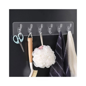 Easy Shop Super Strong Wall Hooks Transparent 6PC Easy Shop Super Strong Wall Hooks Transparent 6PC