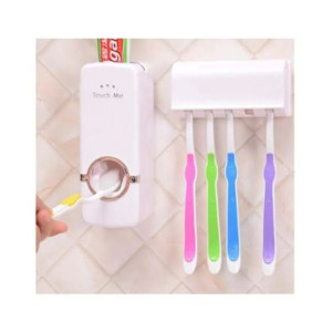 Easy Shop Toothpaste Dispenser With Brush Holder Easy Shop Toothpaste Dispenser With Brush Holder
