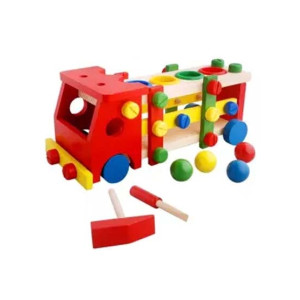 Easy Shop Wooden Truck Block Toddler Toy