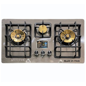 Black Stone Gas Hob Brass Burner - BS-821-NG Black Stone Gas Hob Brass Burner - BS-821-NG