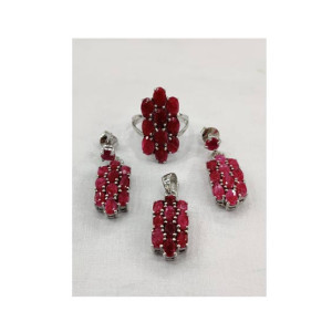 Gilgit Bazaar Ruby Stone Silver Set (19) Gilgit Bazaar Ruby Stone Silver Set (19)