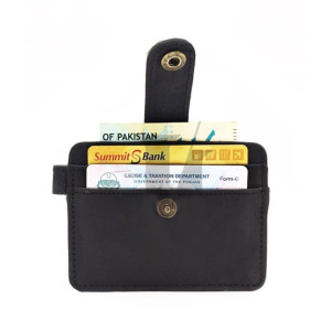Idrees Leather Card Holder For Unisex Black Idrees Leather Card Holder For Unisex Black