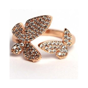 KhawajasKreation Butterfly Wraparound Ring For Women Rose Gold KhawajasKreation Butterfly Wraparound Ring For Women Rose Gold