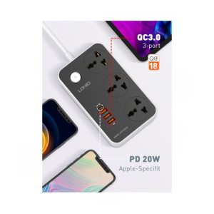 Ldnio 3.0A 4 Ports USB Charger With 3 Universal Socket (SC3412) Ldnio 3.0A 4 Ports USB Charger With 3 Universal Socket (SC3412)