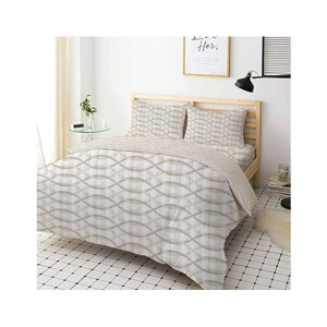 Maguari Bedding Chain Double Bed Sheet Beige