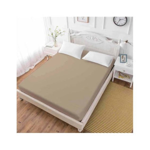Maguari Luxury Cotton Fitted Double Bed Sheet Light Brown (0396) Maguari Luxury Cotton Fitted Double Bed Sheet Light Brown (0396)