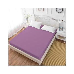 Maguari Luxury Cotton Fitted King Bed Sheet Purple (0394)