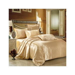 Maguari Silk Satin Spread Double Bed Sheet Light Brown Maguari Silk Satin Spread Double Bed Sheet Light Brown