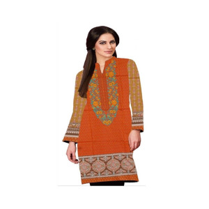Marfani Collection Rust Embroided Lawn Kurti for Women (RST-001) Marfani Collection Rust Embroided Lawn Kurti for Women (RST-001)