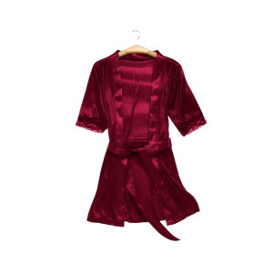 RGShop Silk Nighty - 3 Pcs -Maroon RGShop Silk Nighty - 3 Pcs -Maroon