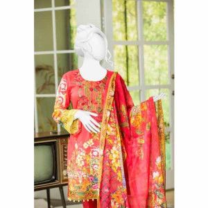 Naayaab Crimson Red Lawn Unstitched 3 Piece Naayaab Crimson Red Lawn Unstitched 3 Piece