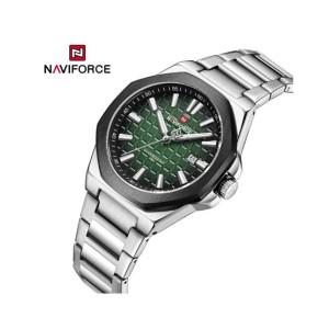 Naviforce Signature Textured Watch For Men Silver (NF-9258-8)