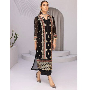 Azure Floral Fiesta Chiffon Festive Unstitched 2 Piece Suit Black (FFAZK170) Azure Floral Fiesta Chiffon Festive Unstitched 2 Piece Suit Black (FFAZK170)
