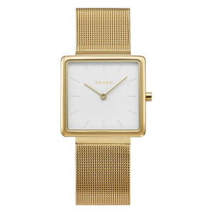 Obaku Kvadrat Watch For Women's Gold (V236LXGIMG)