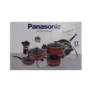 Non Stick Cookware Set Maroon - 17 Pcs (0050) Non Stick Cookware Set Maroon - 17 Pcs (0050)