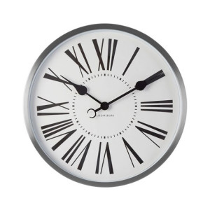 Premier Home Baillie Chrome Wall Clock White (2201017) Premier Home Baillie Chrome Wall Clock White (2201017)