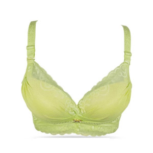 Purple Bag Fancy Lace Double Padded Wireless Soft Pushup Bra Green (0015) Purple Bag Fancy Lace Double Padded Wireless Soft Pushup Bra Green (0015)