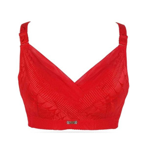 Purple Bag Fancy Lace Non Padded Wireless Bra Red (0037) Purple Bag Fancy Lace Non Padded Wireless Bra Red (0037)