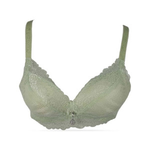 Purple Bag Fancy Lace Soft Double Padded Wireless Bra Light Green (0012) Purple Bag Fancy Lace Soft Double Padded Wireless Bra Light Green (0012)