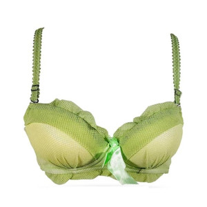 Purple Bag Fancy Lace Soft Double Padded Wireless Pushup Bra Green (0014) Purple Bag Fancy Lace Soft Double Padded Wireless Pushup Bra Green (0014)