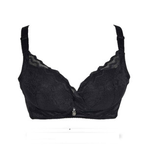 Purple Bag Fancy Lace Soft Padded Wireless Bra Black (0045) Purple Bag Fancy Lace Soft Padded Wireless Bra Black (0045)