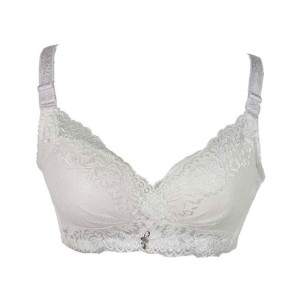 Purple Bag Fancy Lace Soft Padded Wireless Bra White (0023) Purple Bag Fancy Lace Soft Padded Wireless Bra White (0023)