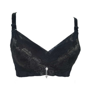 Purple Bag Fancy Net Lace Wireless Light Padded Full Coverage Bra Black (0018) Purple Bag Fancy Net Lace Wireless Light Padded Full Coverage Bra Black (0018)