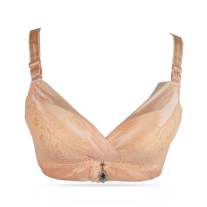 Purple Bag Soft Padded Air Holes Wireless Lace Bra Peach (0054) Purple Bag Soft Padded Air Holes Wireless Lace Bra Peach (0054)