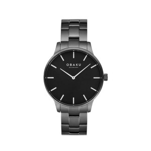 Obaku Tang Dark Quartz Watch For Men Black (V260GXBBSB) Obaku Tang Dark Quartz Watch For Men Black (V260GXBBSB)