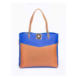 Rangoon Double Handle Tote Bag For Women Blue/Brown Rangoon Double Handle Tote Bag For Women Blue/Brown