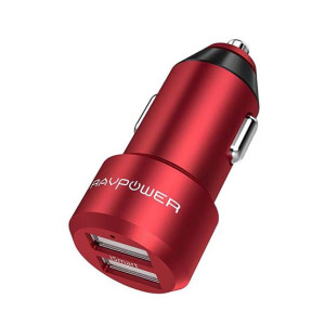 RAVPower 24W Aluminum Alloy Dual USB Car Charger Red (RP-VC006) RAVPower 24W Aluminum Alloy Dual USB Car Charger Red (RP-VC006)