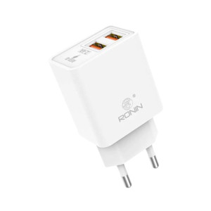 Ronin Dual Port Lightning Charger - White (R-615) Ronin Dual Port Lightning Charger - White (R-615)