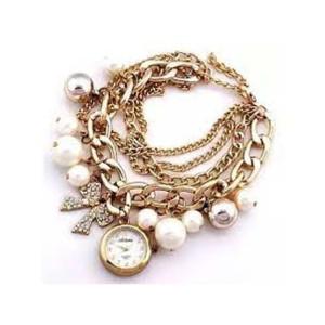 Rubian Golden Pearl Wrist Watch For Women Rubian Golden Pearl Wrist Watch For Women