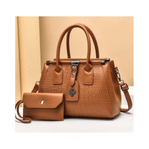 Saad Collection Handbag With Pouch For Women Brown (0060) Saad Collection Handbag With Pouch For Women Brown (0060)