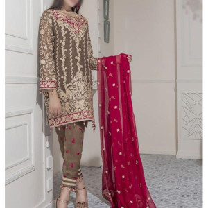 Waqas inc Embroidery Unstitched 3 Piece Suit (0023) Waqas inc Embroidery Unstitched 3 Piece Suit (0023)