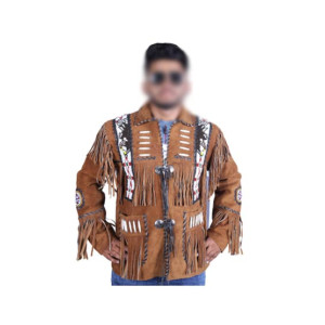 Toor Traders Handmade Western Style Fringe Leather Jacket For Men
