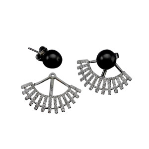 Zed Eye 2 Way Pearl Earrings For Women (ISE053) Zed Eye 2 Way Pearl Earrings For Women (ISE053)