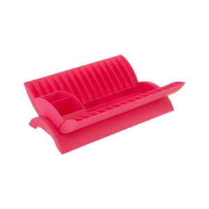 Premier Home Dish Drainer With Cutlery Caddy - Pink (805145) Premier Home Dish Drainer With Cutlery Caddy - Pink (805145)