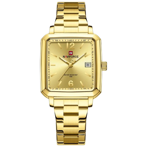 iShopping - Naviforce Square Class Edition Watch For Women Golden (NF-9252g-1)