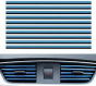 iShopping - M.Mart Car AC U Shape Moulding Strips Blue Pack Of 10