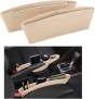 iShopping - G-Mart PU Leather Car Seat Gap Storage Organizer - Beige