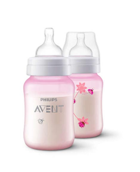 iShopping - Philips Avent Classic + Baby Bottle 260ML 2 Pcs - 1m+ (SCF573/21)