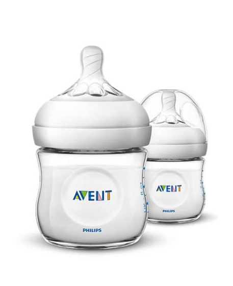 iShopping - Philips Avent Natural Baby Bottle 125ML 2 Pcs - 0m+ (SCF690/23)