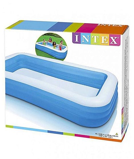 iShopping - Intex Inflatable Rectangle Family Pool White/Blue (PX-9295)