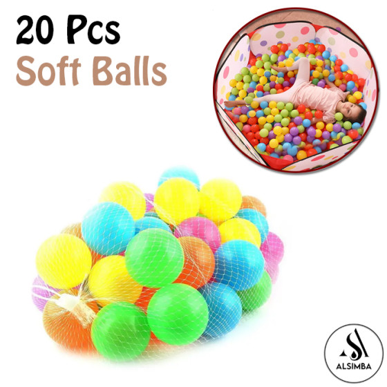 iShopping - Alsimba Soft Plastic Tent Balls Set for Play House Tent and Swimming Pool (20-Balls-Set)