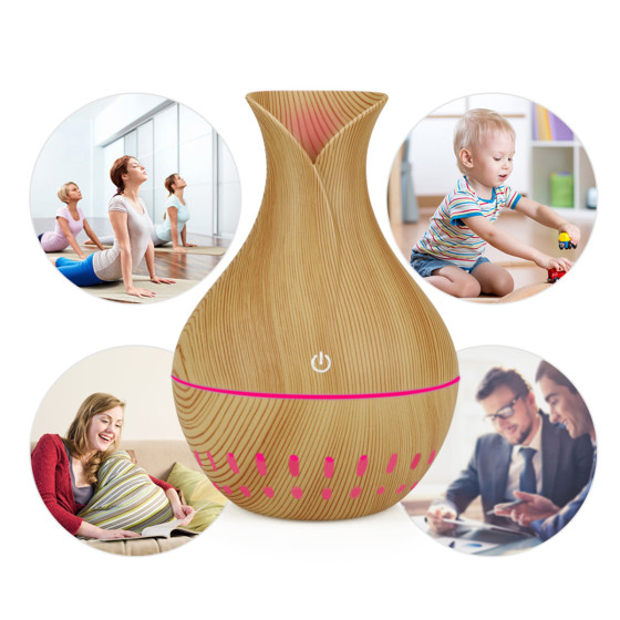 iShopping - Ferozi Traders Mini Aroma Humidifier Wooden Color 100ml